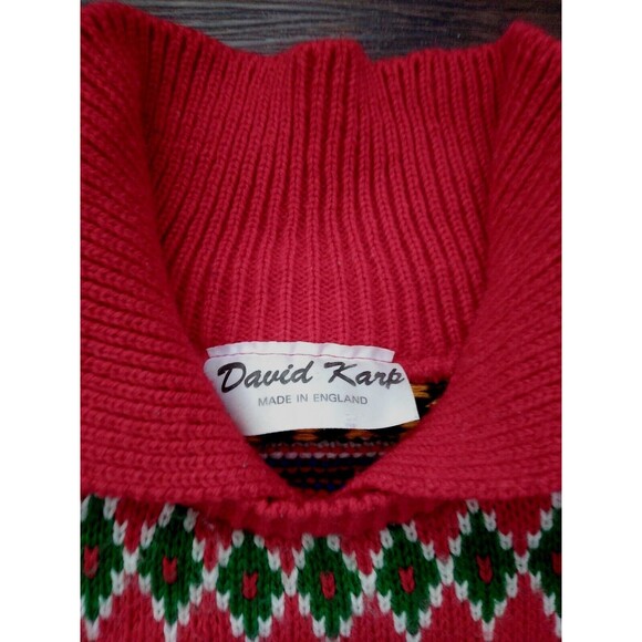 Cosby Coogi StyleVintage 80/90s David Karp Wool Blend Sweter Nordic Fair Isle UK - Picture 2 of 5
